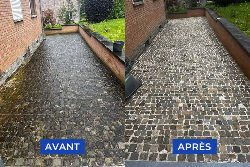 Nettoyage klinkers, pierre bleue … PROMICHELNETTOYAGE : Nettoyage des extérieurs en Belgique . Spécialisé en nettoyage et  traitement anti-mousse klinkers, pierre bleue, muret, terrasse … sur Braine-Le-Comte Nivelles, Namur … en Belgique