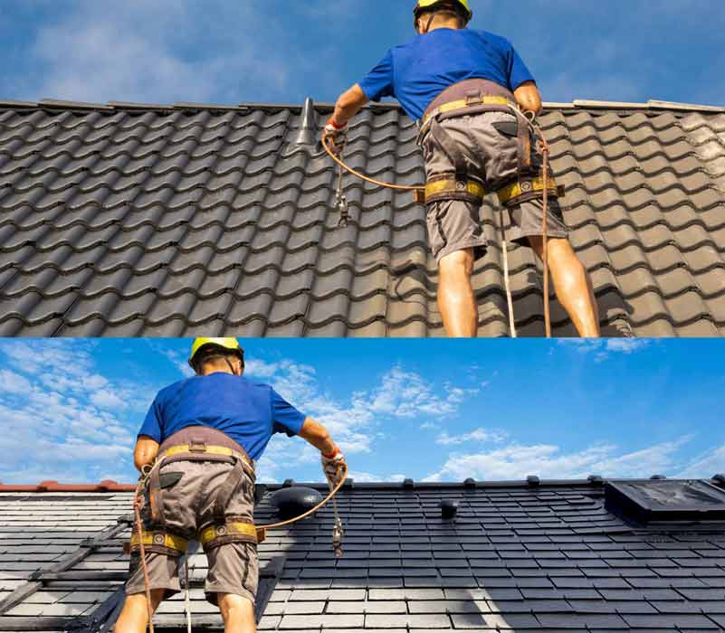 Nettoyage toiture - PROMICHELNETTOYAGE : couvreur, toiturier en Belgique : Nettoyage toiture, démoussage, traitement anti mousse par pulvérisation toiture, peinture hydrofuge toit sur Braine-Le-Comte Nivelles, Namur ... en Belgique