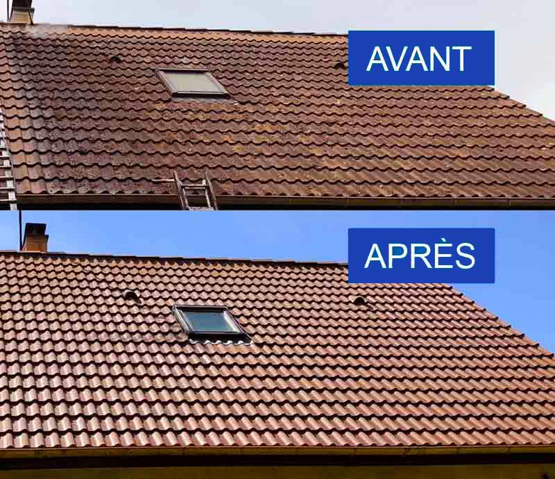 Nettoyage toiture - PROMICHELNETTOYAGE : couvreur, toiturier en Belgique : Nettoyage toiture, démoussage, traitement anti mousse par pulvérisation toiture, peinture hydrofuge toit sur Braine-Le-Comte Nivelles, Namur ... en Belgique